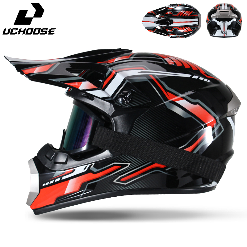 Mountain Biking Helmet Full Face - Uchoose Motocross Helmet Adult Full Face