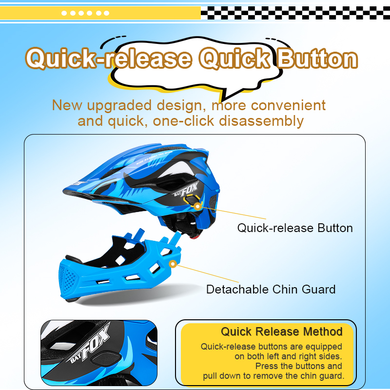 BATFOX Kids Full Face Bike Hel - Mountain Biking Helmet Full Face ulasan dan harga