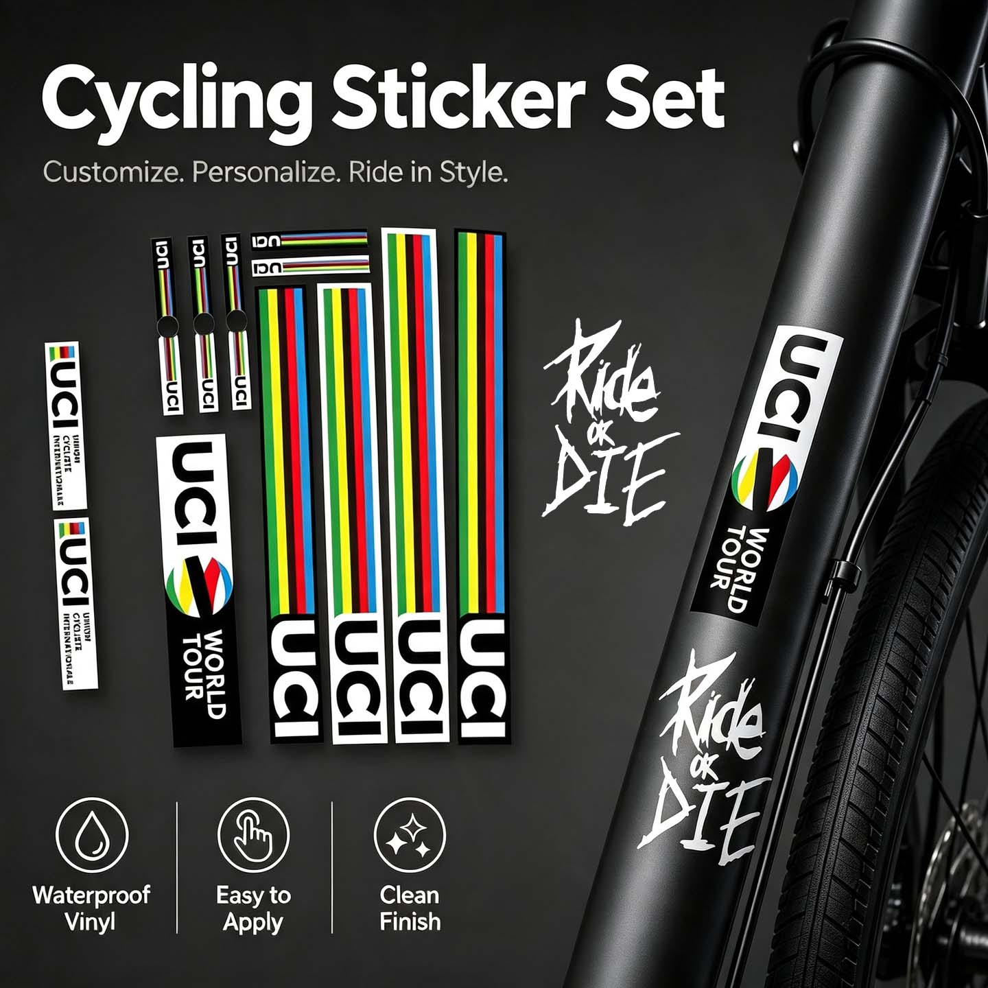 UCI Cycling DIY Decor Stickers - Mountain Biking Uci ulasan dan harga