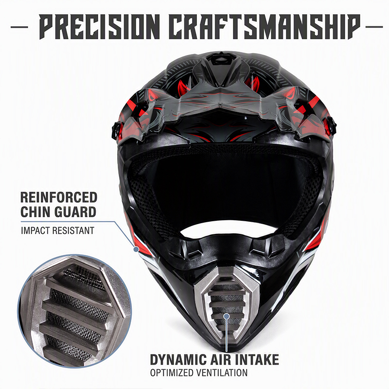 Uchoose Motocross Helmet Adult - Mountain Biking Helmet Full Face ulasan dan harga