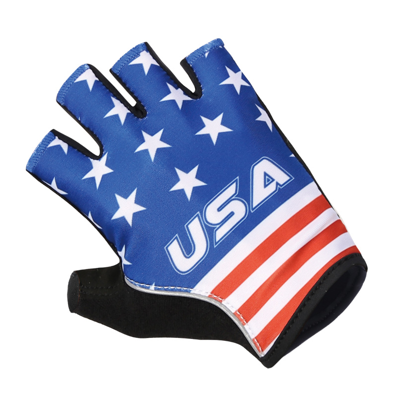 USA blue half finger cycling g - Mountain Biking Gloves Mens ulasan dan harga