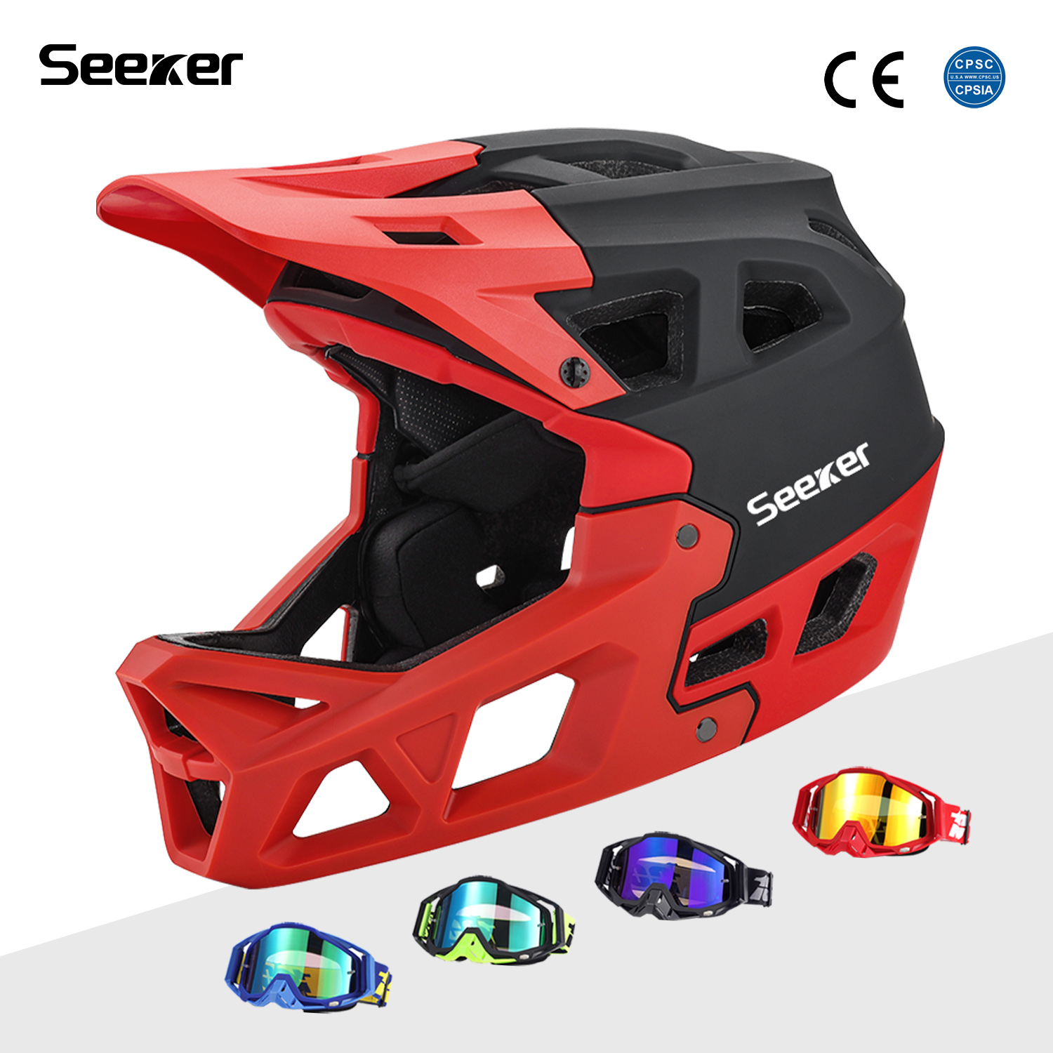 Seeker Bicycle Off-Road Full-F - Mountain Biking Helmet Full Face ulasan dan harga