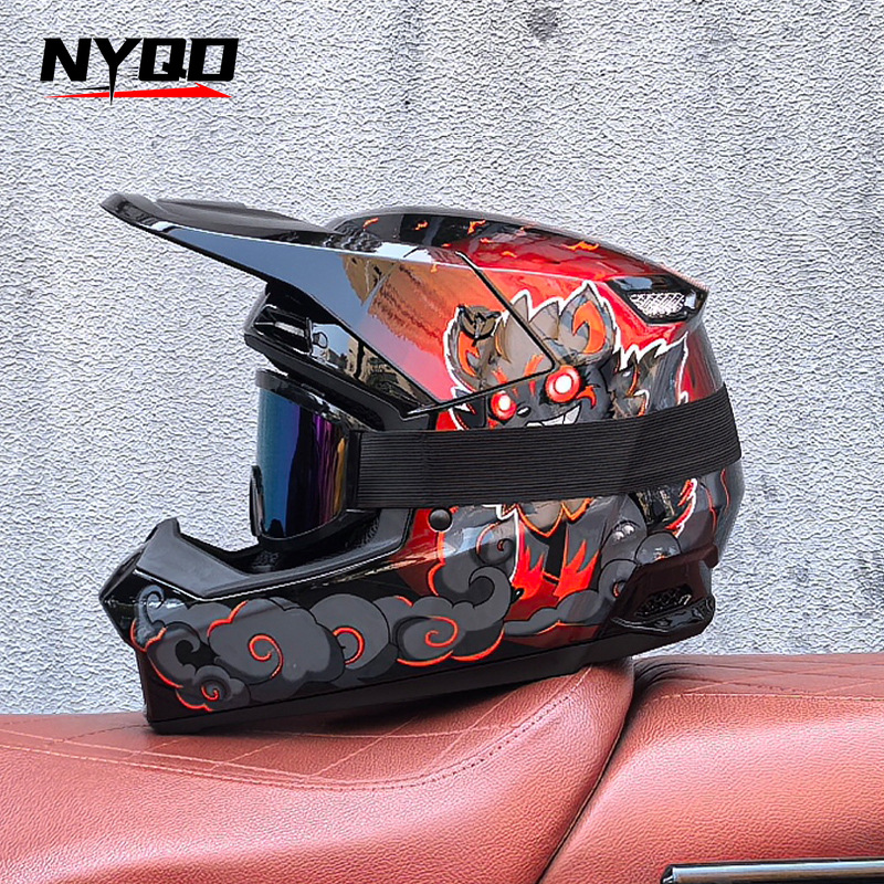 Orz Off-Road Three-Piece Helme - Mountain Biking Helmet Full Face ulasan dan harga