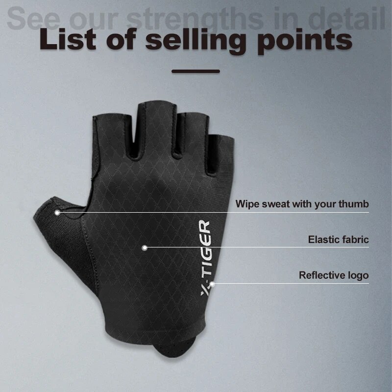 X-TIGER Cycling Gloves Half Fi - Mountain Biking Gloves Mens ulasan dan harga